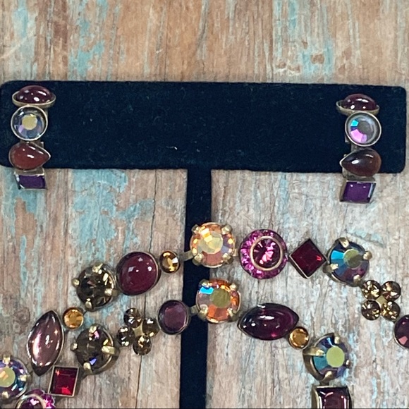 VTG Sorrelli Purple, Orange & Aurora Borealis Crystal Classic Line Necklace - Picture 16 of 16